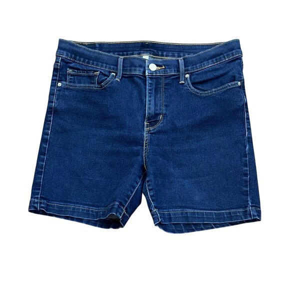 Levi's Dark Wash 5" Denim Jean Shorts High Rise Stretch Size 31 - Picture 1 of 7